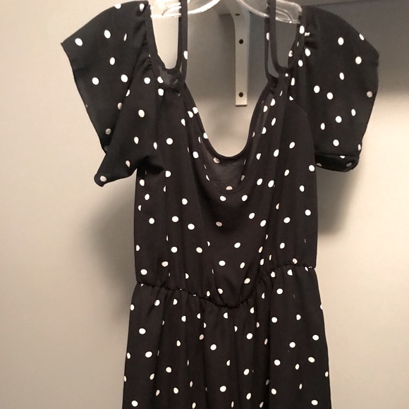Pants - Black and white polka dot romper
